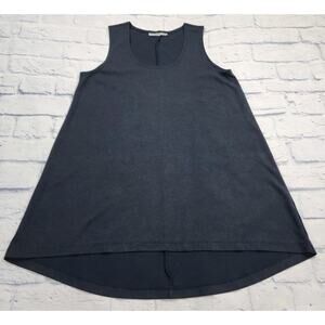 Bryn Walker WOMENS XS Blue Metallic Sleeveless Summer Lagenlook Tunic Tank Dress